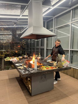 Дровяной гриль-стол Elbrus Grill Монблан 2160 (столешница 2800x1400 мм)
