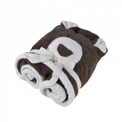 Элитное полотенце детское с капюшоном Animal Bear шоколад-белый от Casual Avenue Турция