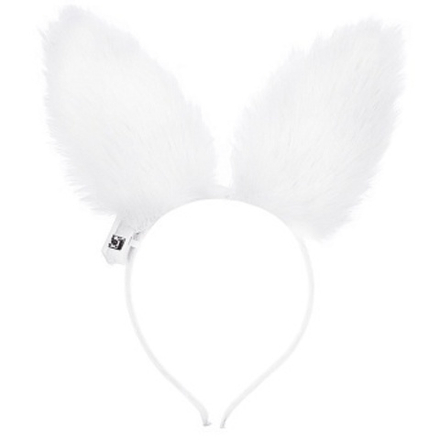 Светодиодный ободок Зайка Пушистые ушки Белый