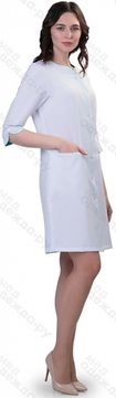 Халат женский DoctorBIG 214 (белый/голубой)