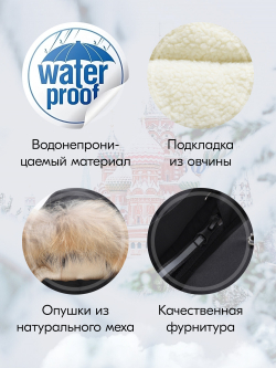 Куртка парка зимняя детская подростковая для мальчика с капюшоном и мехом черного цвета 9441Ch