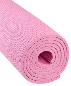 Коврик для йоги и фитнеса FM-101, PVC, 183x61x0,8 см, розовый пастель