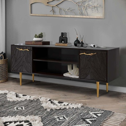 Тумба под ТВ Арт Колор leaves 155см Стайл Голд Терпкий коричневый