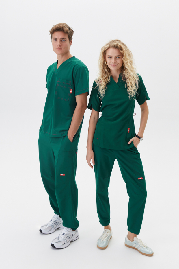 Джоггеры медицинские унисекс Кайтеки, малахит