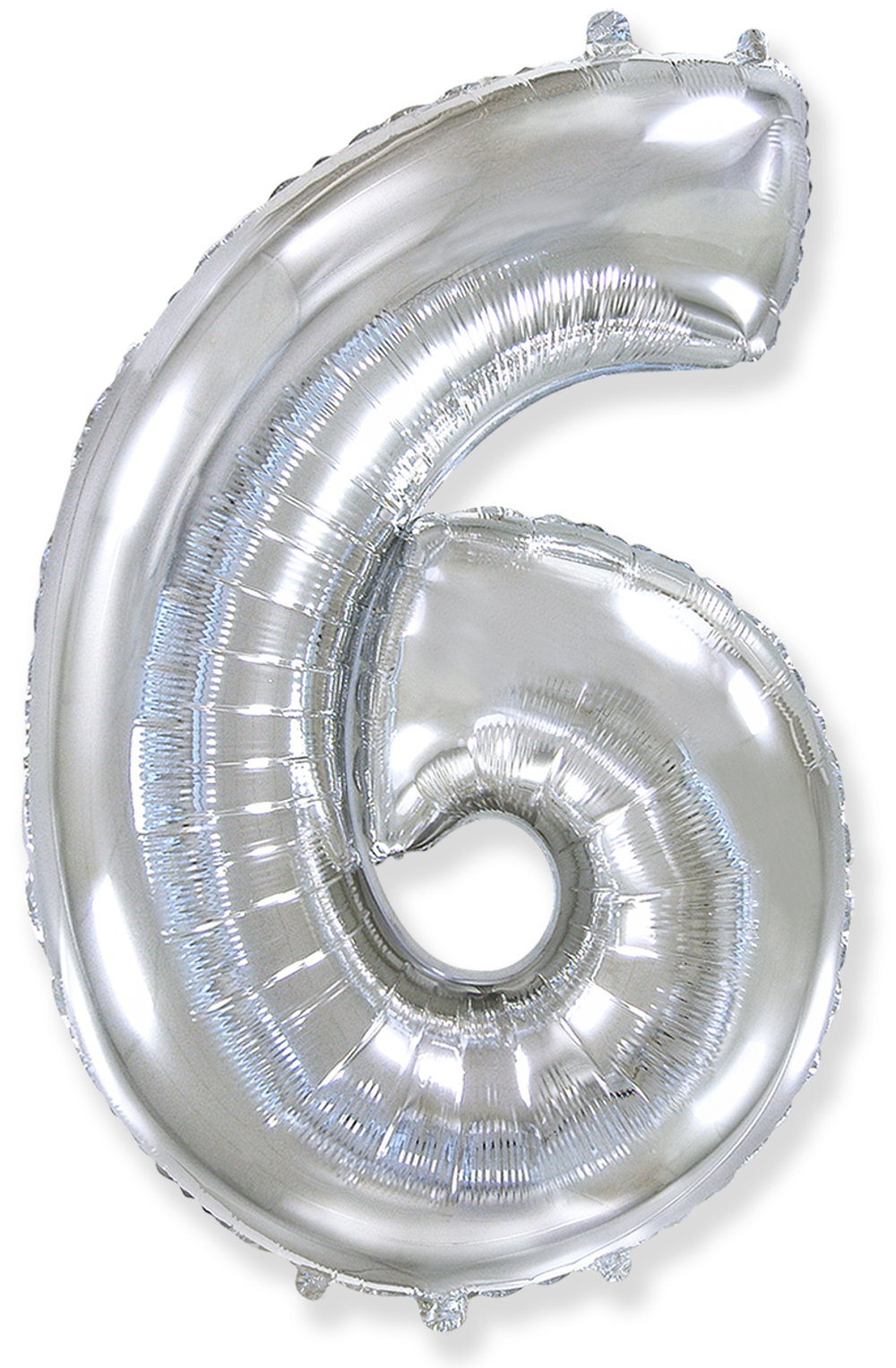 Шар (40''/102 см) Цифра, 6/9, Серебро