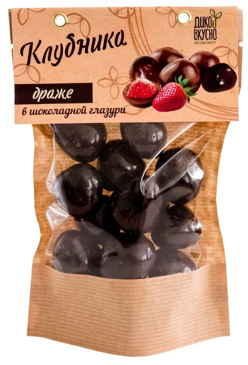Клубника в шоколадной глазури / 150 г / дой-пак / ТМ Дико Вкусно