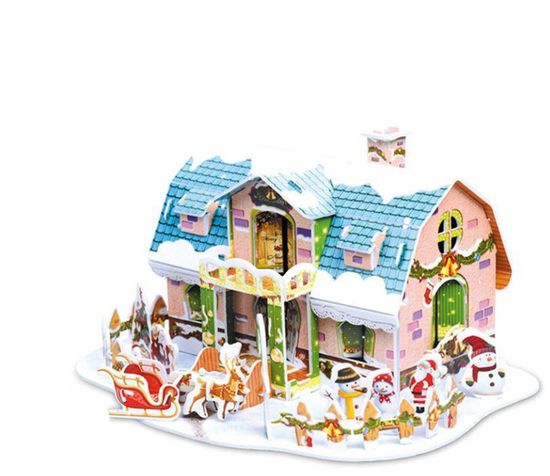 Новогодний 3D пазл "Дед мороз с оленями", 33 детали