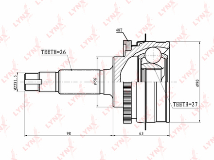 ШРУС LYNX CO-7523A (TO-018А48)