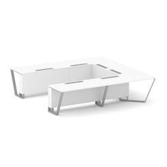 Steel Meet Стол переговорный П-образный KD-PR.B.SP-11P Белый Бриллиант/Металл Серый 3200*3200*750