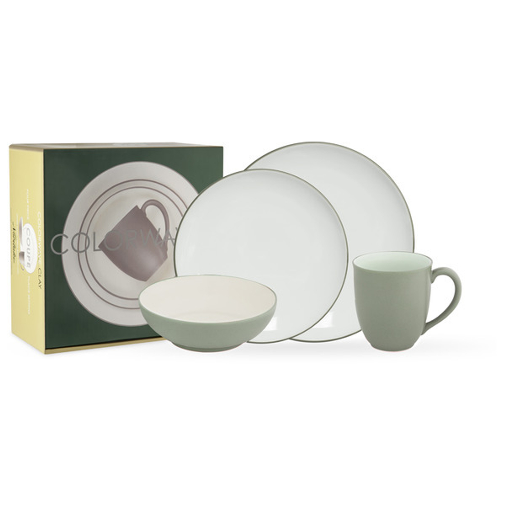 Набор 4 предмета Noritake Цветная волна зеленый тонкий борт