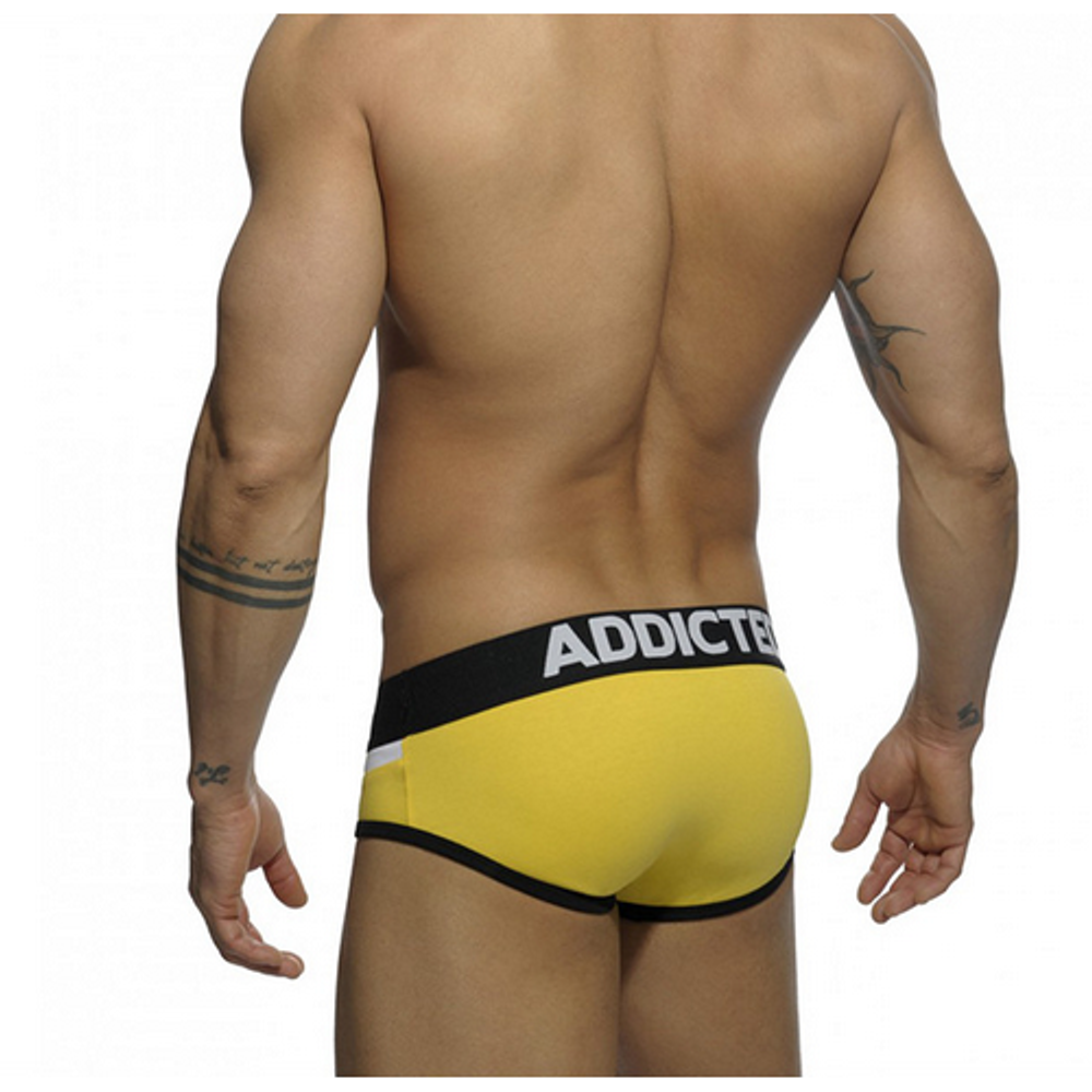 Мужские трусы брифы желто-белые ADDICTED Arrow Brief Yellow-White