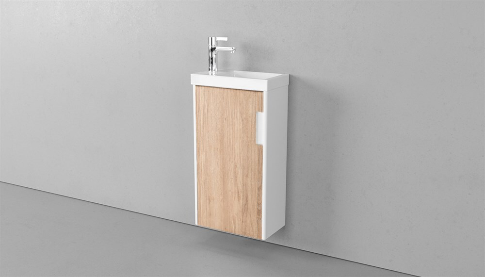 Тумба подвесная VELVEX Klaufs 40.1D-617.216 с раковиной Cersanit COMO 40