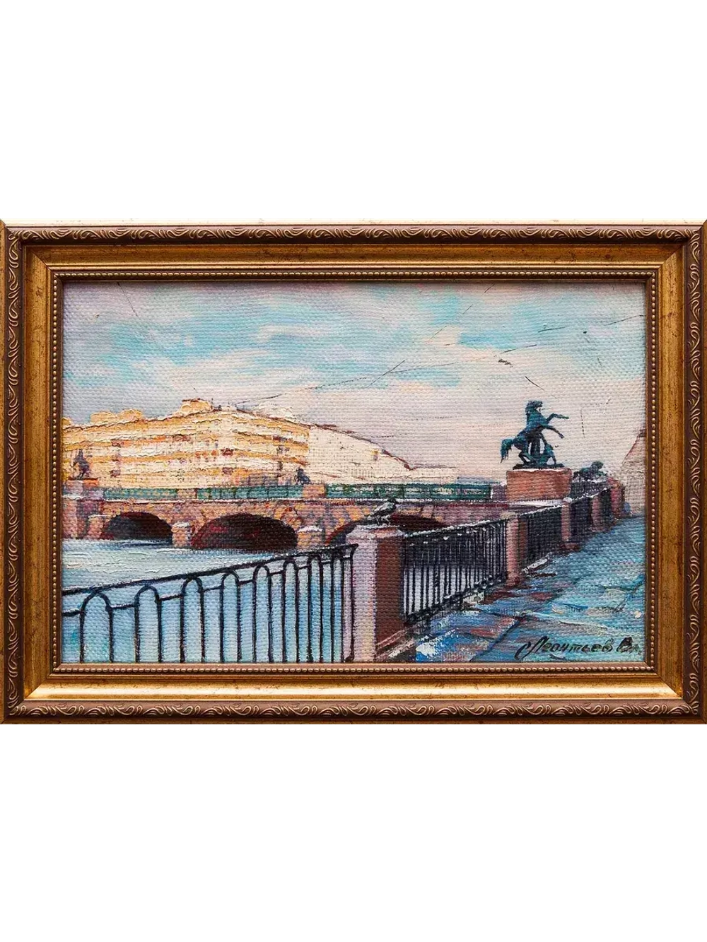 Картина маслом "Аничков мост" Леонтьев
