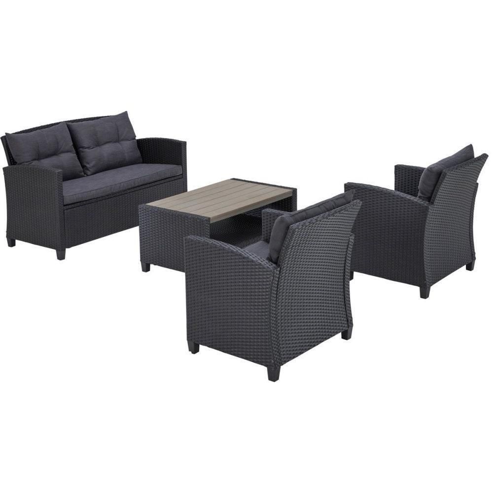 Плетеный комплект мебелис диваном AFM-804G Dark Grey-Grey