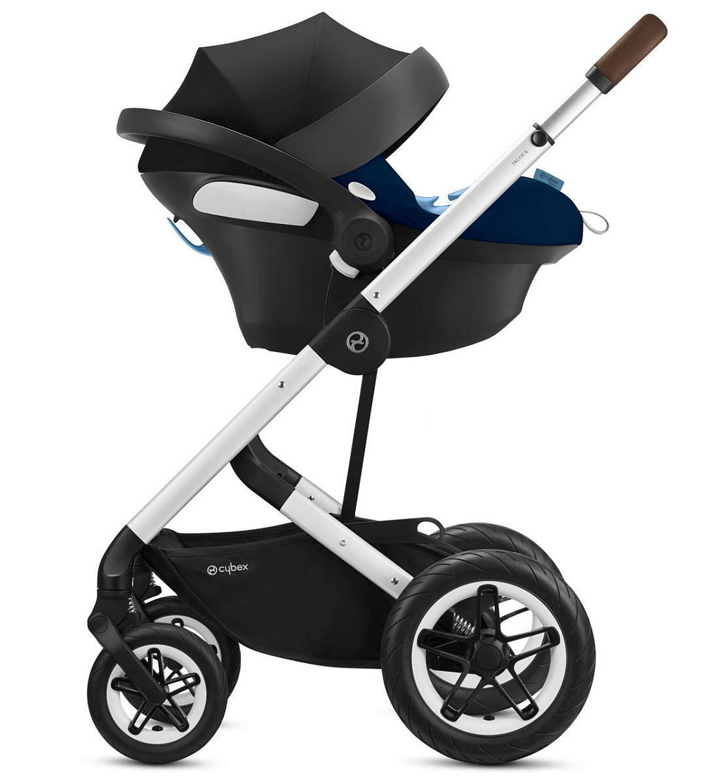 Коляска Cybex Talos S Lux SLV complete Aton B2 Bay Blue Base One 4 в 1 Stone Grey с дождевиками