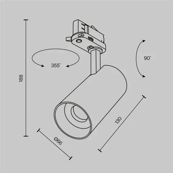 Трековый светильник Фокус / Focus Led Trinity 2700-5000K 20Вт 36° Technical tr197-3-20wcct-m-b