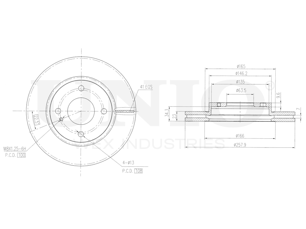 Диск тормозной передний UNIO BRD-20178