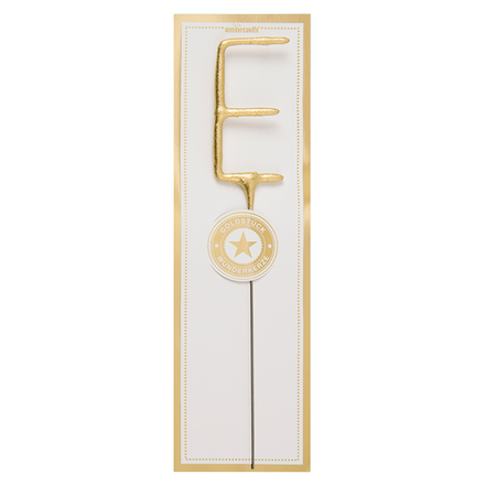 Бенгальская свеча "Буква E" (золото) 1 шт