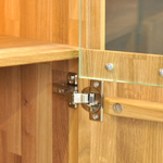 Комод 140х42х80, Паво, дубовый, с подсветкой, 3 двери со стеклом, витрина стеклянная, цвет натуральный, массив дуба, Dipriz