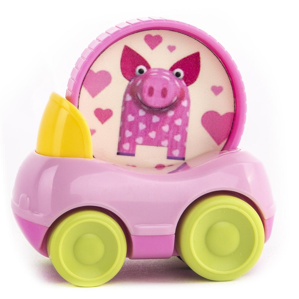 Машинка Деревяшки "Поросёнок Хрю" с кругом