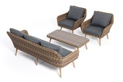 "Прованс" лаунж-зона плетеная из искусственного ротанга, цвет соломенный