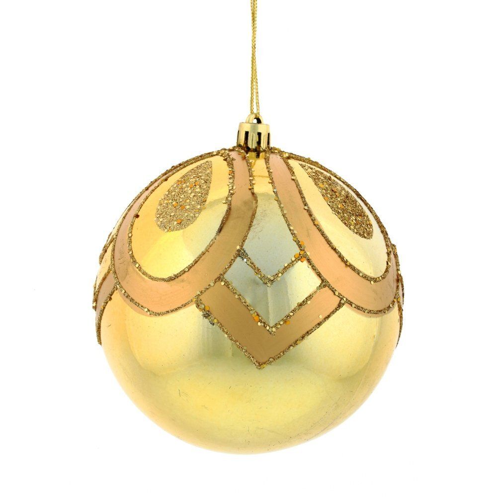 GAEM Набор из 12шт Украшение новогоднее Шар "Золотой вензель", D10 см, L43 W33 H10,5 см