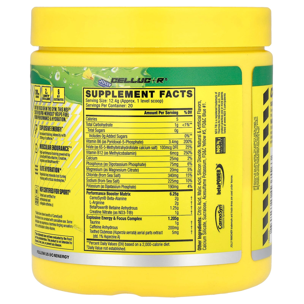 C4 / Cellucor, C4® Sport, предтренировочный комплекс, со вкусом зеленого яблока, 248 г (8,7 унции)