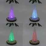 Сувенир с подсветкой «Кристальная ёлочка» 9,3*23 см (на батарейках 3 AAA)