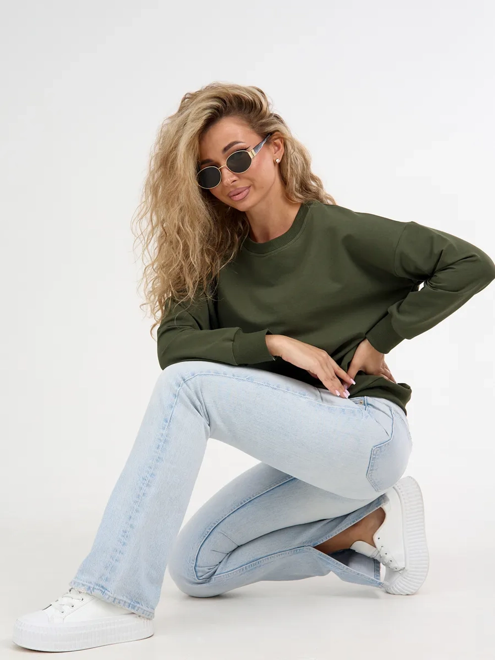 Кофта без начеса теплый больших размеров оверсайз свитшот