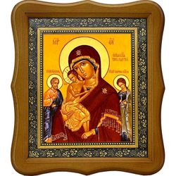 Икона Божьей Матери "Трех Радостей" на холсте.
