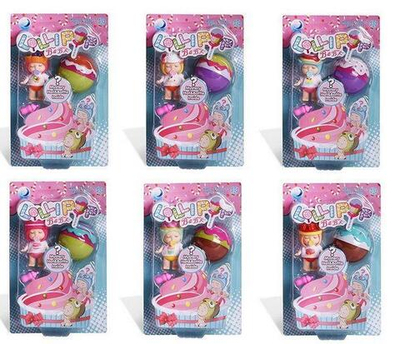 Пупс спящий + пластм. конфета на палочке, в ассорт. на блист. 15,6*6*24,6 см.