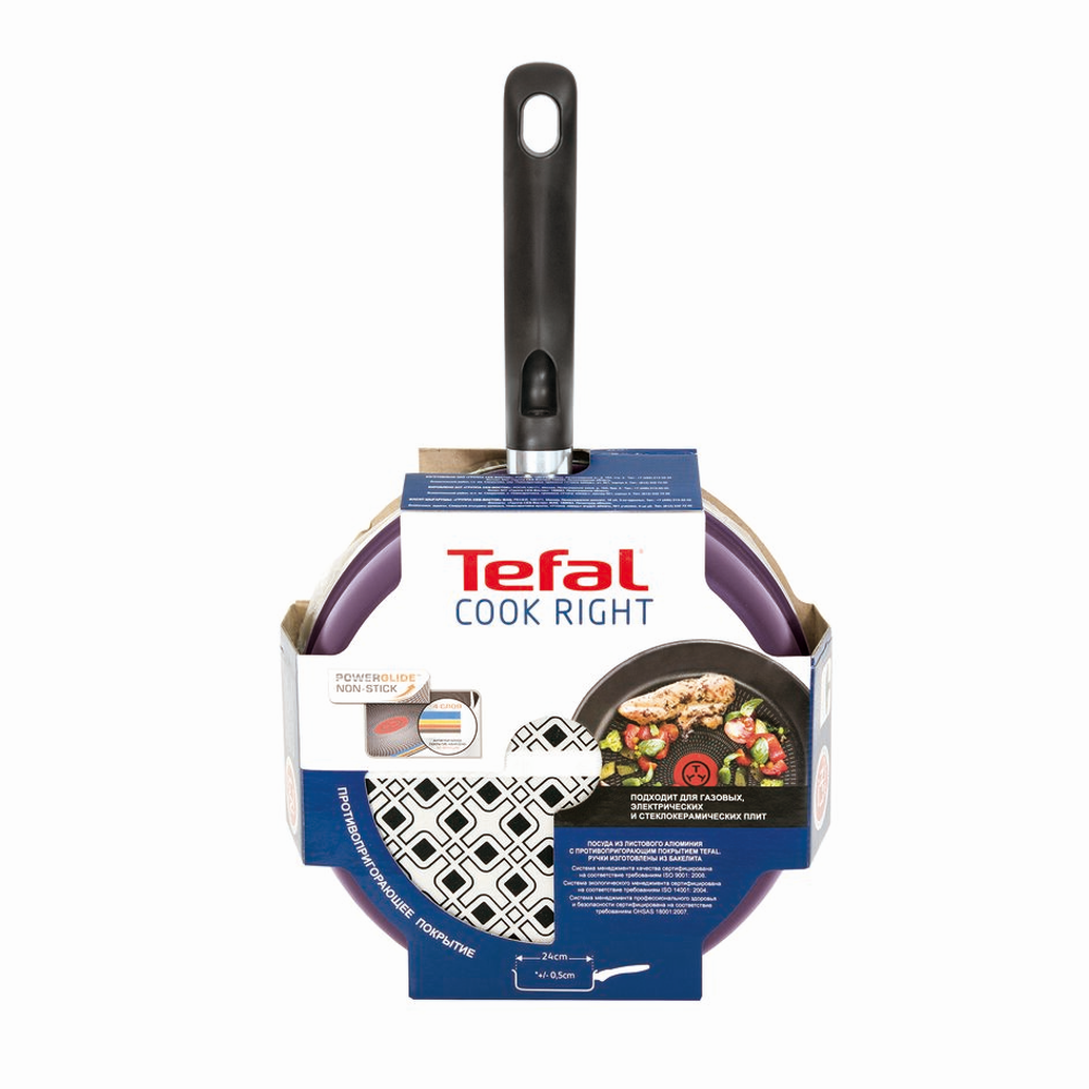 Сотейник с крышкой Tefal Cook Right 24 см 04166224