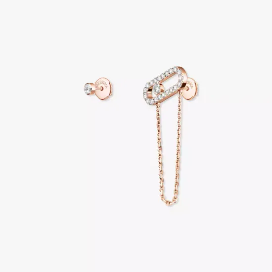 Серьги Messika Move Uno chain and stud earrings