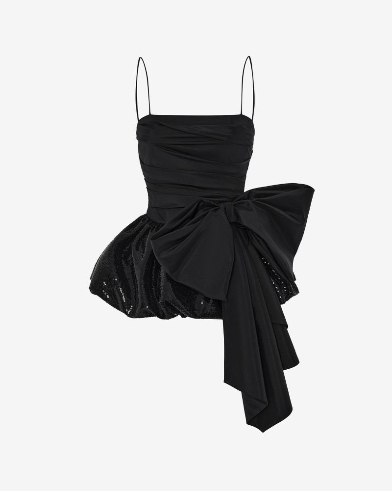 Топ корсетного типа из пайеток и тафты