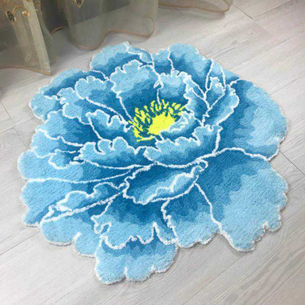 Коврик для ванной 73х73 Carnation Home Fashions Peony Flower Blue FLW73BLU