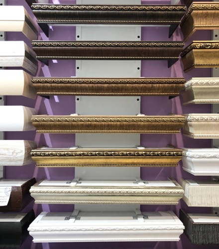 Карниз с багетной планкой из полистирола Пиано 2029 однорядный, цвет серебро античное