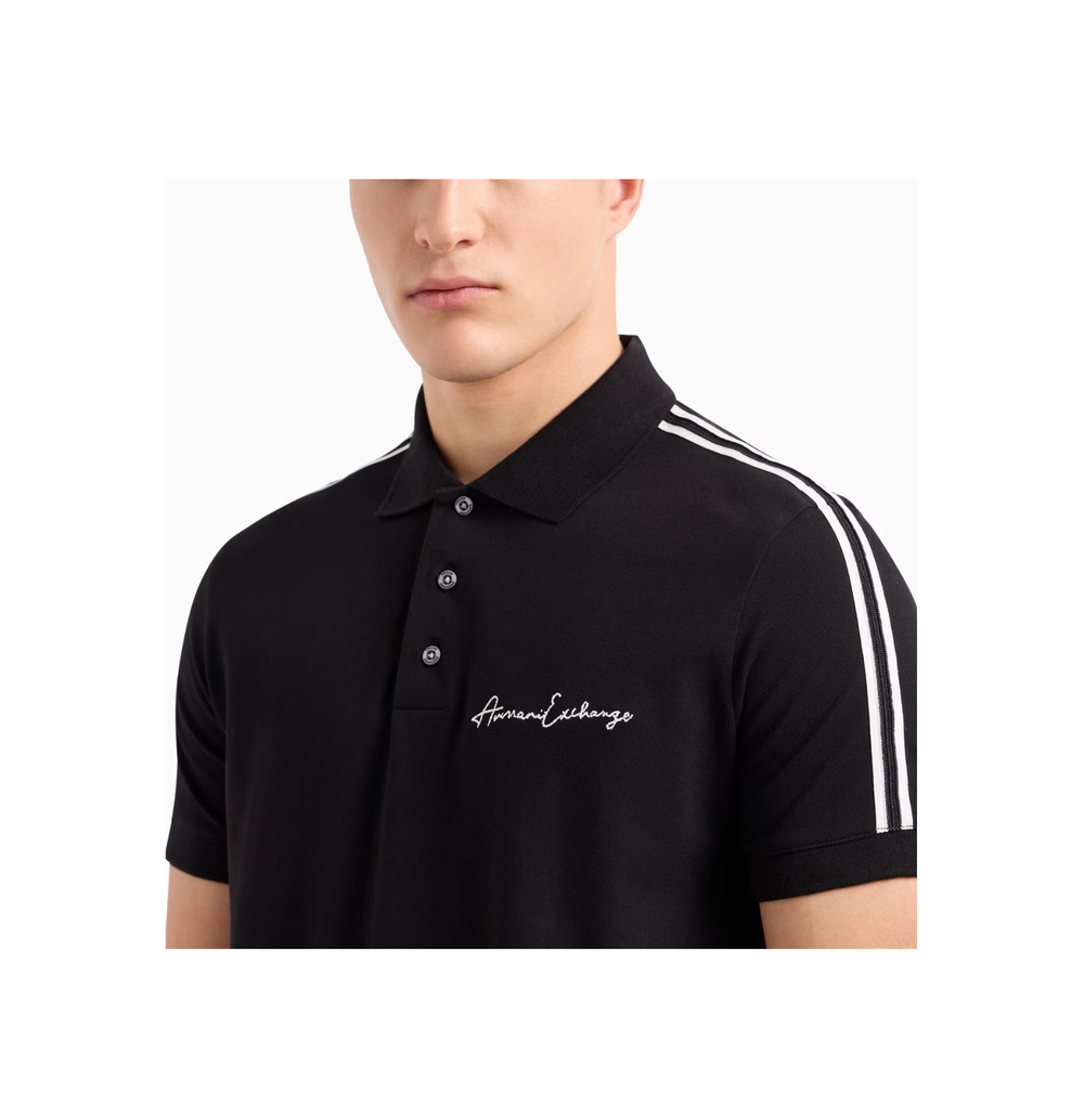 Рубашка-поло прямого кроя с фирменным логотипом Armani Exchange