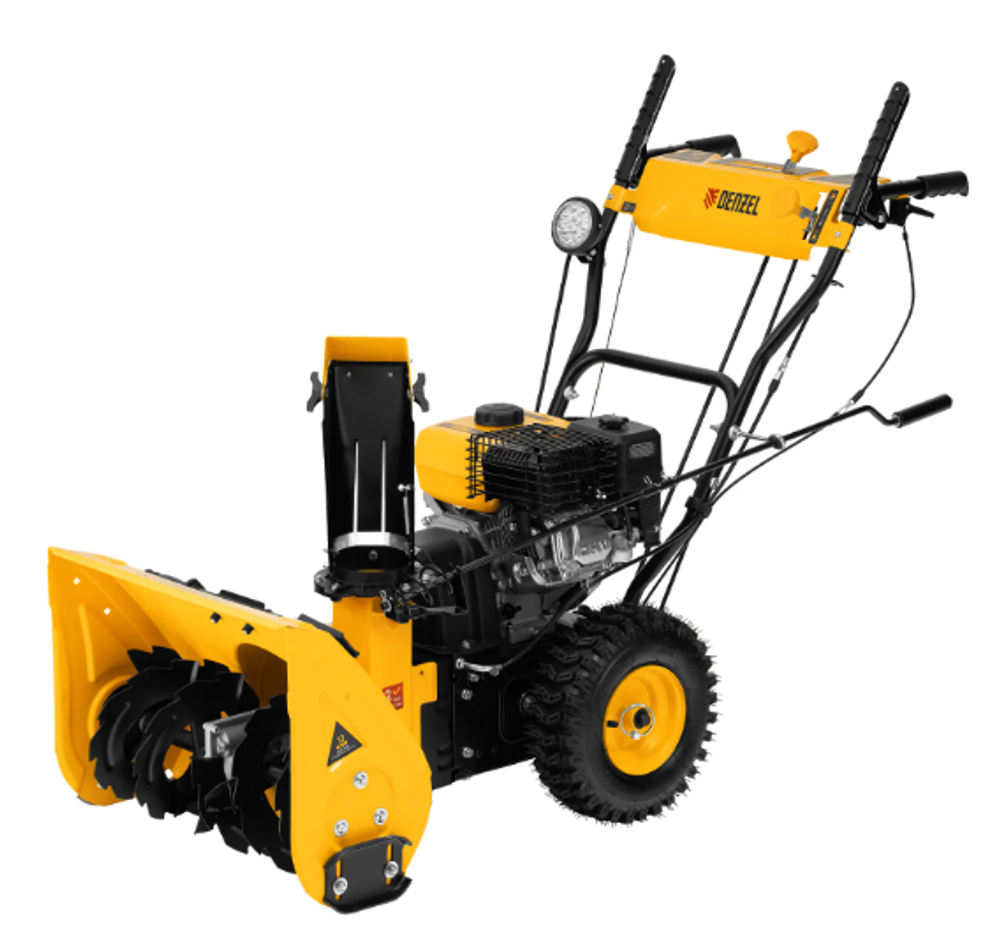 Гибридная снегоуборочная машина с функц. подметания SWB-800, 212 сс, руч. старт, 2 насадки// Denzel