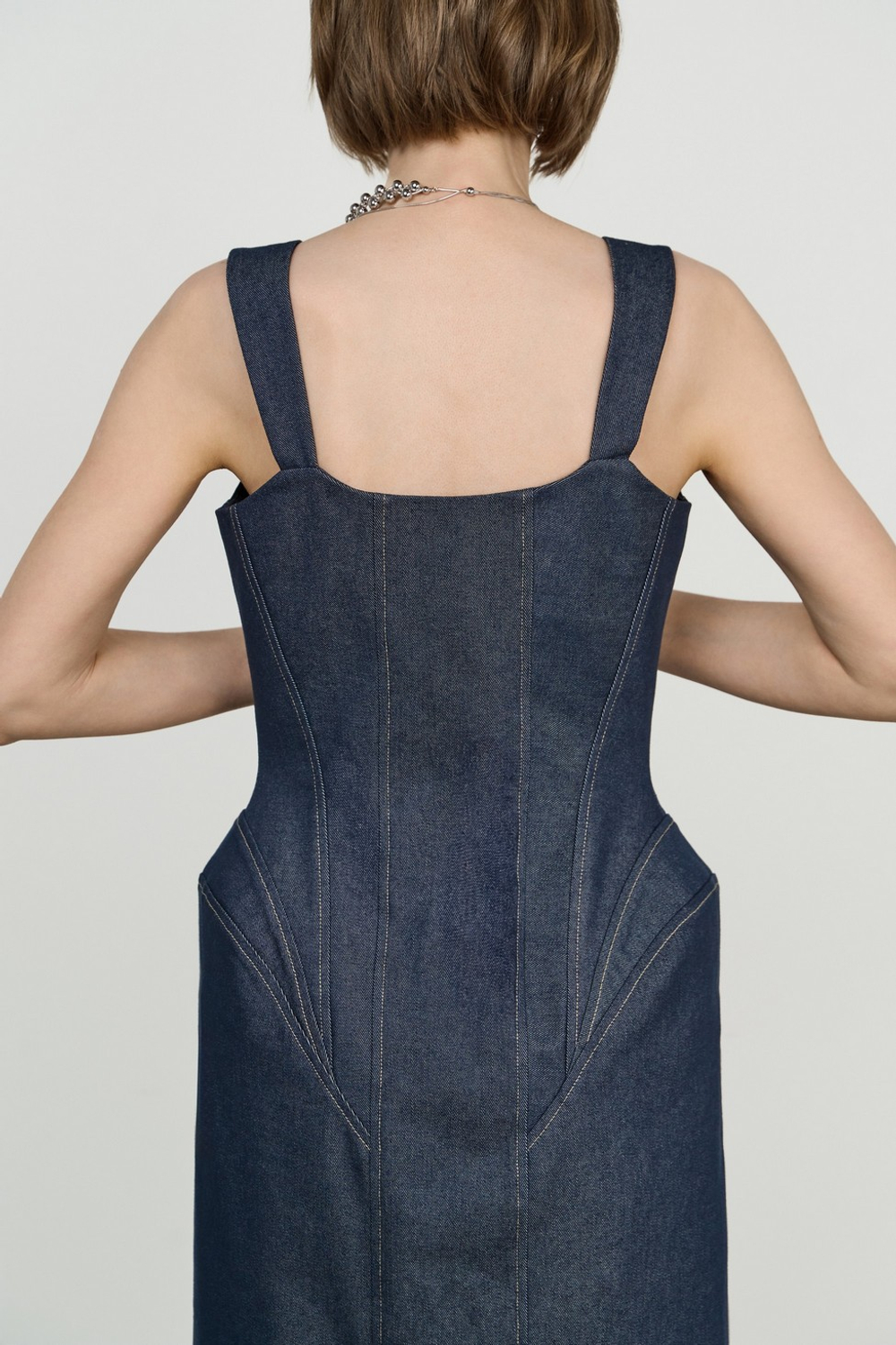 Платье-корсет макси из джинсы