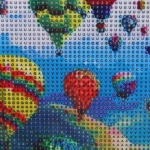 Алмазная мозаика на подрамнике с полным заполнением «МИР ЯРКИХ КРАСОК», праздник шаров, 30*40см