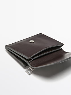 Massimo Dutti Кошелек из кожи наппа, коричневый