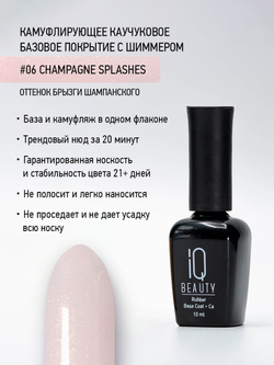 IQ BEAUTY Камуфлирующая база с шиммером 06 Champagne splashes, 10 мл брызги шампанского