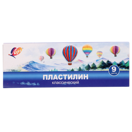 ЛУЧ Пластилин Классический, 9 цветов, 135 грамм, картонная коробка