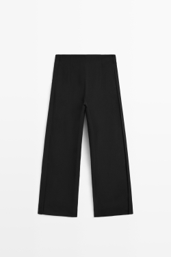 Massimo Dutti Струящиеся брюки прямого кроя, черный