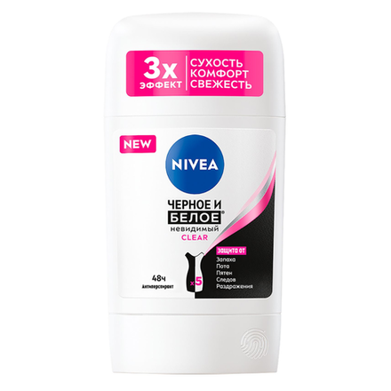 Антиперспирант Nivea Черное и Белое невидимый стик 50 мл