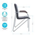 УЦЕНКА-Стул Helmi HL-F03 "Самба", каркас металл алюм., экокожа, черный, орех BOX2