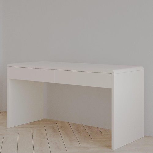 Белый письменный стол с двумя ящиками для офиса и дома