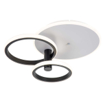 Светодиодный светильник 33+23Вт, 3742Лм, 3000К-6500К, Ra>80, ИК-пульт, плавная регулировка мощности, изменение цветовой температуры, ночник, металл/акрил, белый/черный