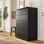 Комод MALM 80x123х48 Черный 0190 PR 80*48*125 см, Черный   Фиеста