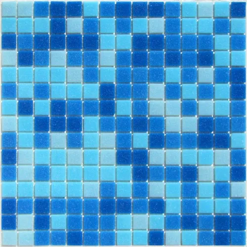 Aqua 150 (на сетке) мозаика Bonaparte стеклянная голубой синий квадрат